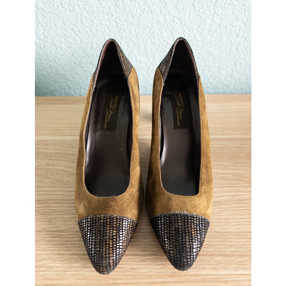 Sesto Meucci | Vintage Suede Cap Toe Pumps - Picture 3 of 10